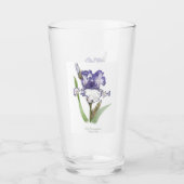 Verre Art Botanique Fleur Iris Violet (Devant)