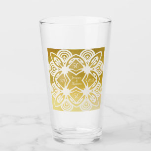 Verre Art Déco personnalisé Mariage doré