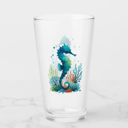 Verre art marin/de plage/côtier hippique (Devant)