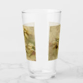 Verre Art numérique Poinsettias couleur crème (Gauche)