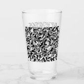 Verre Artiste Abstrait moderne noir et blanc (Devant)