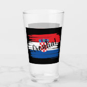 Verre Artistic Brushstroke Croate Flag (Devant)