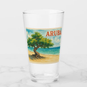 Verre Aruba Divi Tree Eagle Beach aquarelle