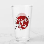 Verre Asie Floral blanc cerisier rouge (Dos)