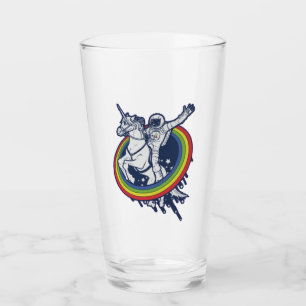 Verre Astronaute chevauchant une licorne
