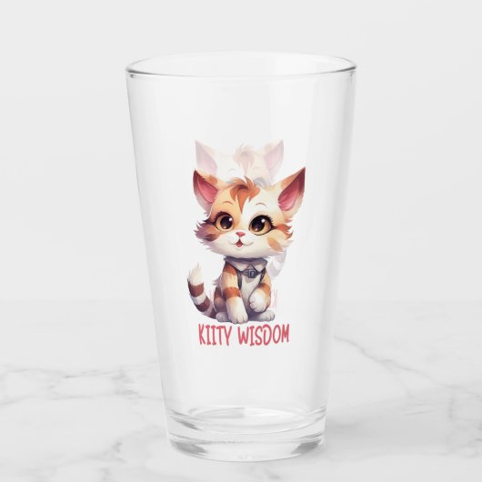 Verre Attitude Cat Insouciante - Conception Feline Joueu (Devant)