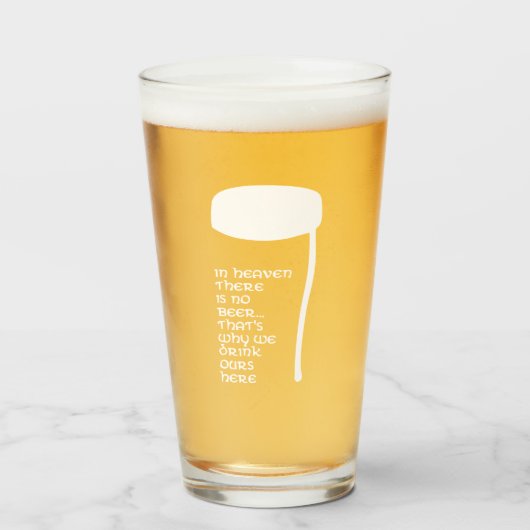 Verre Au Ciel il n'y a pas de bière (Devant (rempli))