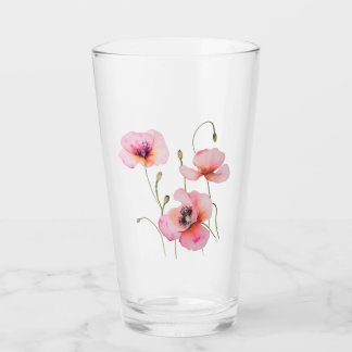 Verre August birth flower Pink poppies NO LETTERING