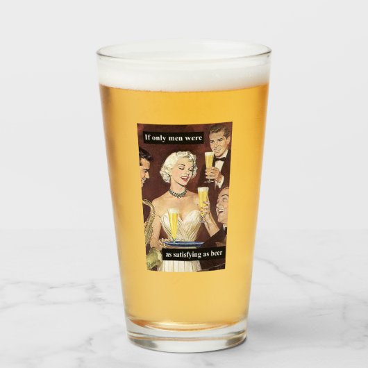 Verre Aussi satisfaisant que la bière - Retro Cocktail W (Devant (rempli))