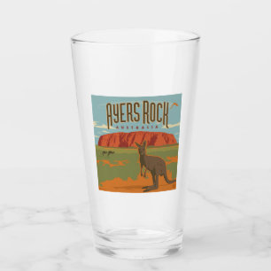 Verre Australie Ayers Rock Kangaroos