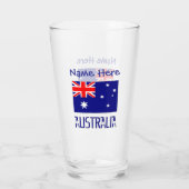 Verre Australie Drapeau Australien Bleu Personnalisation (Dos)