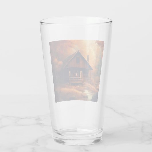 Verre Automne/Automne/Halloween/Peinture rustique (Dos)