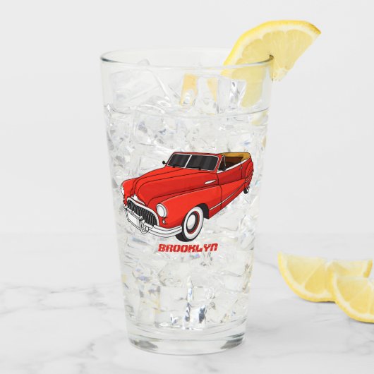 Verre Automobile classique rouge 1948 (Dos glace)