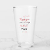 Verre Avec amour ajoutez lettre nom de couple merci ajou (Dos)