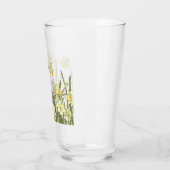 Verre avec bordure florale de jonquilles jaunes (Gauche)