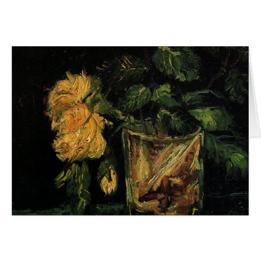 Verre avec des roses par Vincent van Gogh (Devant horizontal)