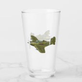 Verre Avion de chasseur rétro-dessiné (Dos)