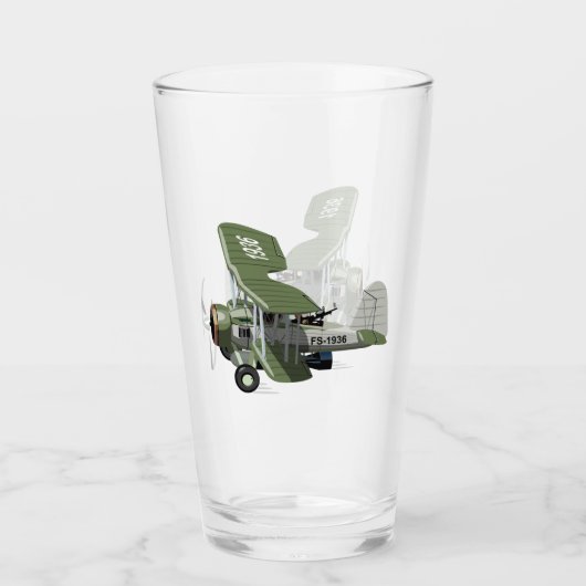 Verre Avion rétro de dessin (Devant)