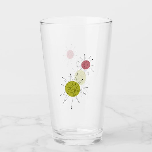 Verre Avocado Green Pink Franciscan Starburst milieu du  (Devant)