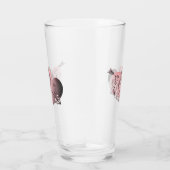 Verre "Avoir un Heureuse Sainte-Valentin"Coeurs écrits à (Droite)