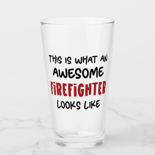 Verre Awesome pompier Funny pompier (Devant)