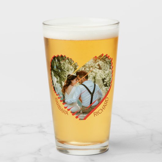 Verre Ayez un petit nom de photo de coeur (Devant (rempli))