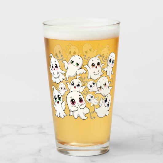 Verre Baby Ghosts Éffrayant mignon Halloween humeur (Devant (rempli))