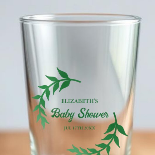 Verre Baby Shower de verdure chic