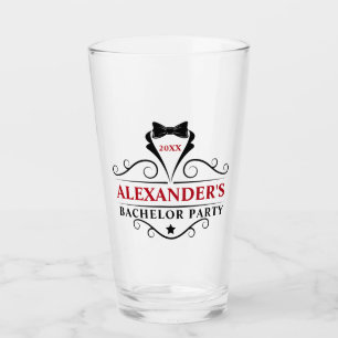 Verre Bachelor Party Cravate noire rouge ou choisir la c