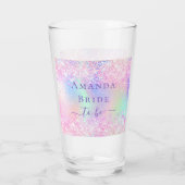 Verre Bachelorette à mariée rose holographique (Dos)