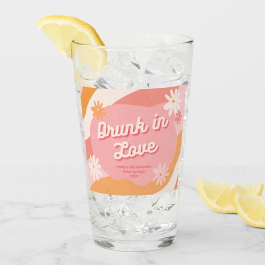 Verre Bachelorette Party Favoriser Retro Drunk in Love (Devant glace)