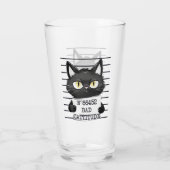 Verre Bad Cattitude - Mugshot de chat noir (Dos)