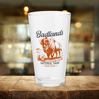 Verre Badlands National Park Retro Bison Souvenir