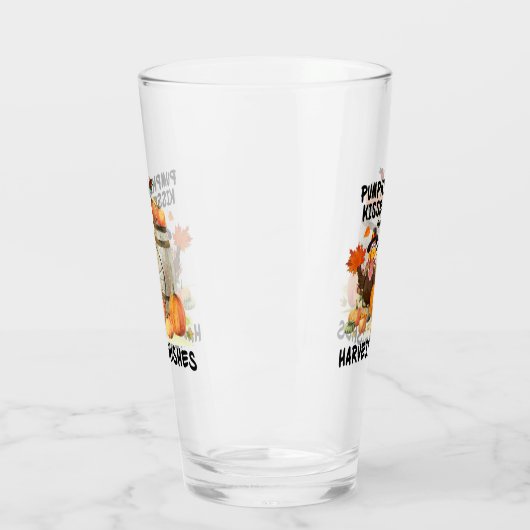 Verre Baisers citrouilles souhaits de récolte Thanksgivi (Gauche)