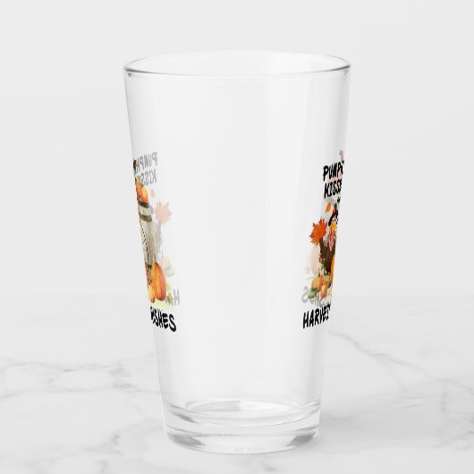Verre Baisers citrouilles souhaits de récolte Thanksgivi (Droite)