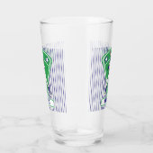 Verre Bal de base-ball bleu et blanc personnalisé (Droite)