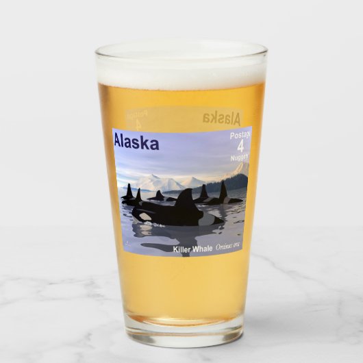 Verre Baleines tueuses - Alaska Postage (Devant (rempli))