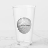 Verre Balle de golf blanche texturée avec nom et numéro (Devant)