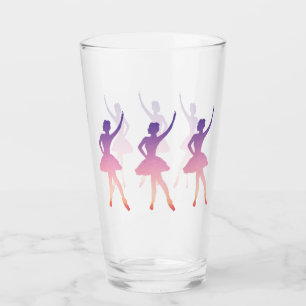Verre Ballerina fille silhouette rose violet