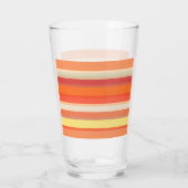 Verre Bandes rouges mignonnes orange (Dos)