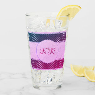 Verre Bannière à pointes mignonne rose rose violet pou