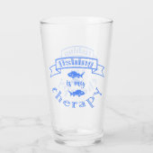 Verre Bannière ruban La pêche est ma thérapie (Dos)