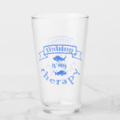 Verre Bannière ruban La pêche est ma thérapie (Devant)