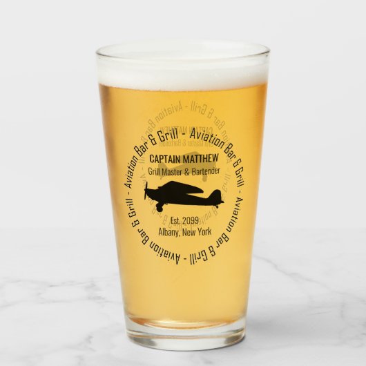 Verre Bar de l'aviation et Grill Drinkware Pint Beer Dri (Devant (rempli))