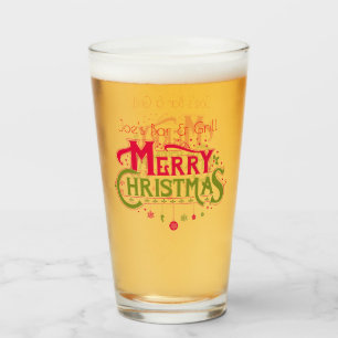 Verre Bar Et Grill Personnalisés Joyeux Noël