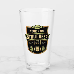 Verre Barre Étiquette de brassage de bière foncée Stout 