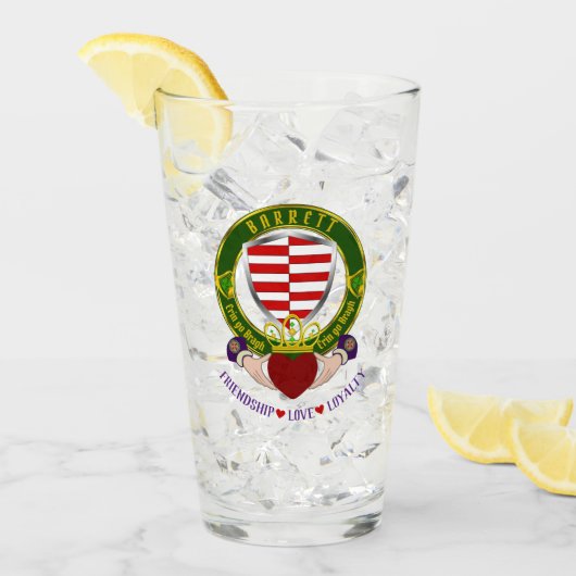 Verre Barrett Irish Shield & Claddagh Beer (Devant glace)