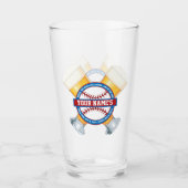 Verre Baseball et bière personnalisés (Devant)