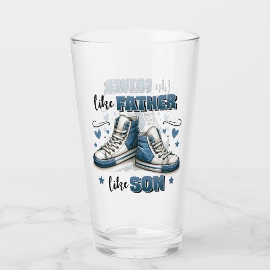 Verre Baskets Bleus Comme Père, Comme Fils (Dos)
