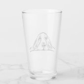 Verre basset hound noir blanc simple yeux de chiot chien (Dos)